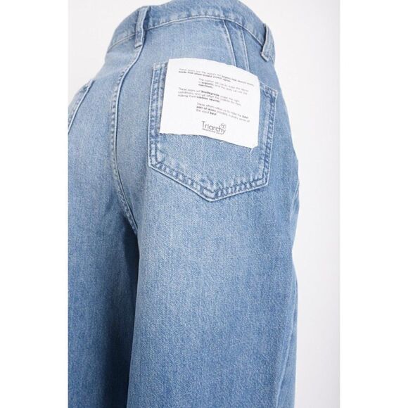 Triarchy Womens Ms. Onassis High-Rise Wide-Leg Jeans Light Denim Sz 29 US 8 NWT - Picture 6 of 7